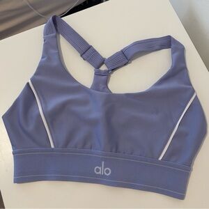 ALO Yoga Lavender Sports Bra with White Trim